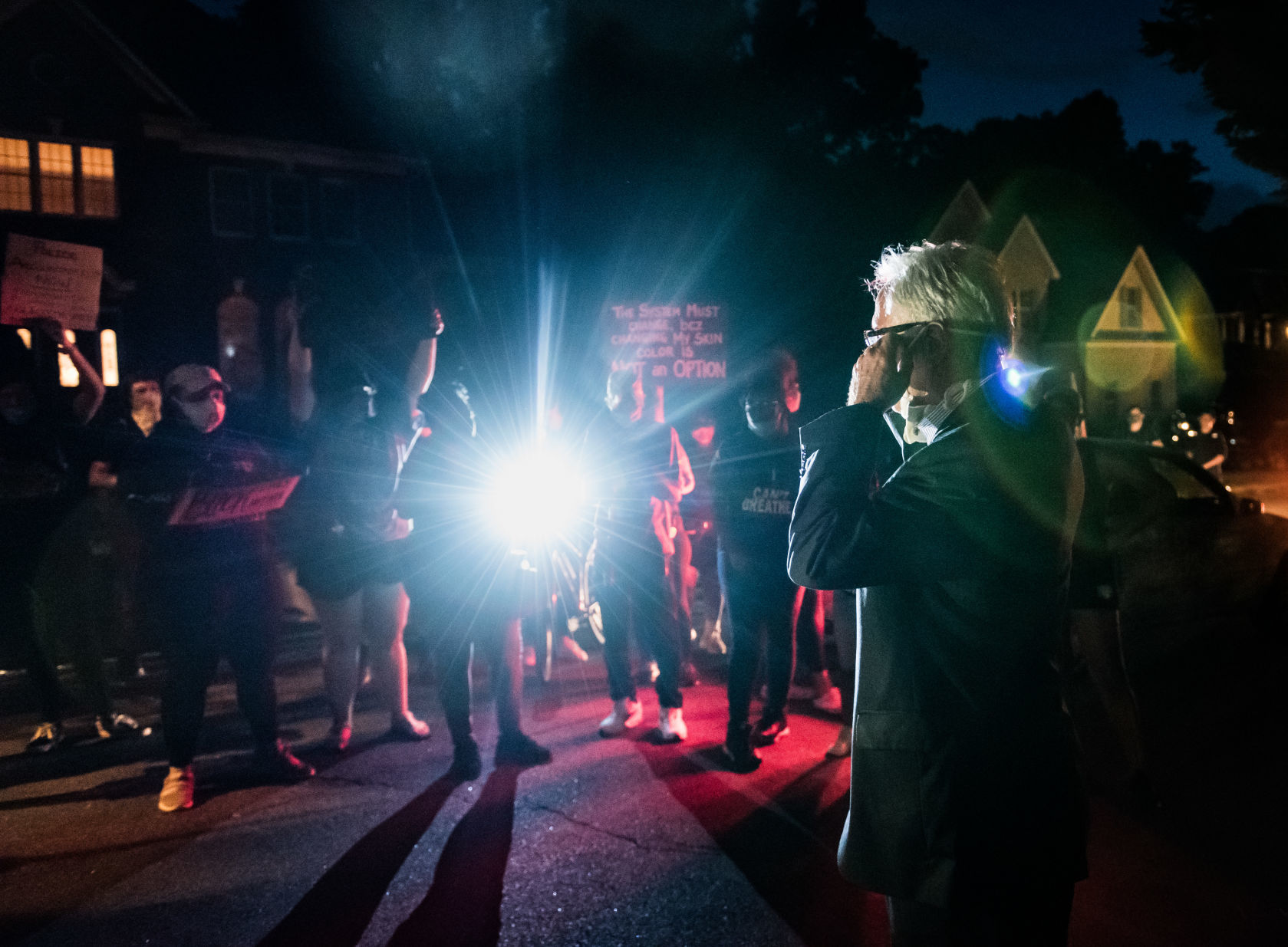 Protest at Mayor Allen Joinesā House